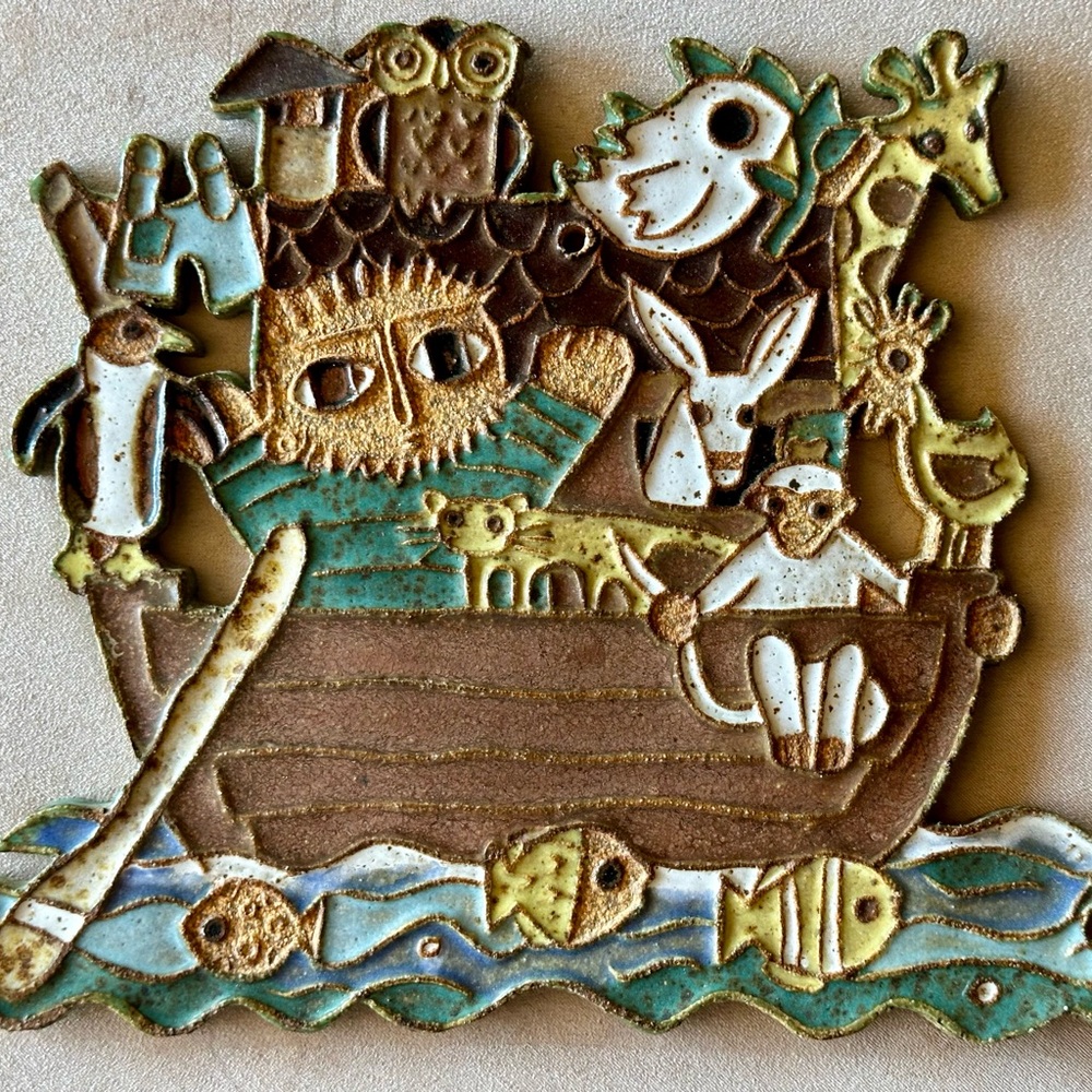 🍀Noah’s Ark Wall Hanging St. Andrew’s Abbey Stamped Discounted Slightly Damaged